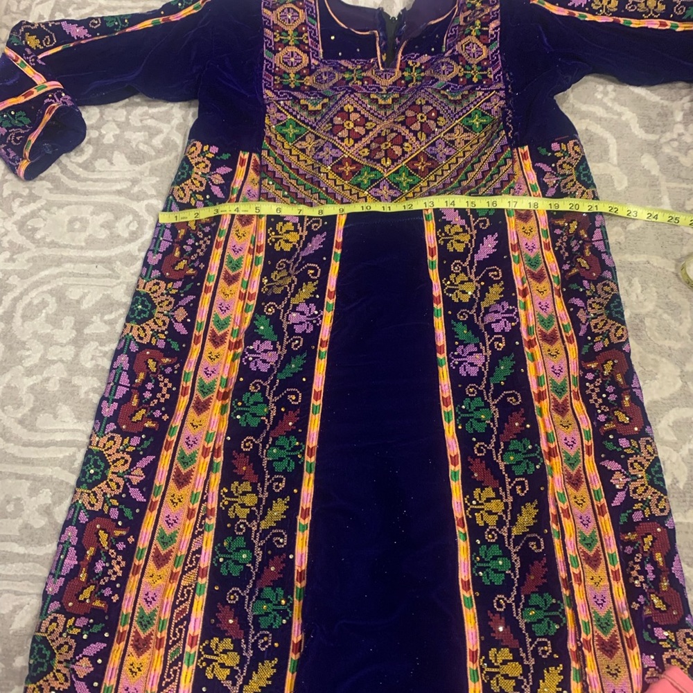 Royal Blue Velvet Palestinian Thobe